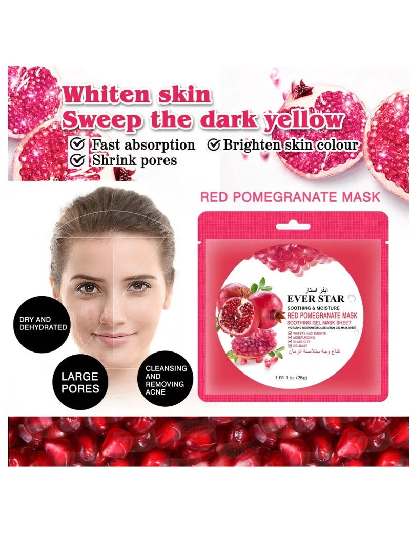 Ever star 10 Pieces Pomegranate Face Mask - Image 4